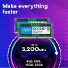 imageCrucial 8GB DDR4 RAM 3200MHz PC425600 Downclockable to 29332666MHz Laptop Memory SODIMM 260Pin CL22 Compatible with 13th Gen Intel Core and AMD Ryzen 7000  CT8G4SFRA32A64GB Kit 32GBx2