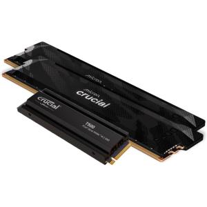 imageCrucial T500 Gen4 4TB SSD with Heatsink Up to 7400MBs Read Plus DDR5 Pro OC CL32 RAM 32GB Kit 2x16GB 6400MHz CL32 Black  Storage ampamp Memory BundleBlack 32GB Kit  T500 2TB Heatsink